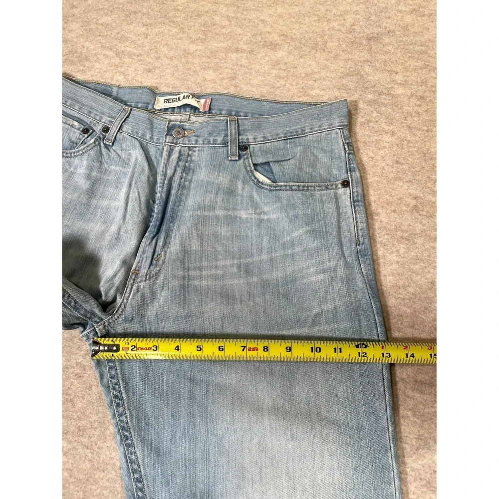 Levis 501 Original Fit Jeans Men 36x36 Blue Denim Cotton Straight Leg Light Wash